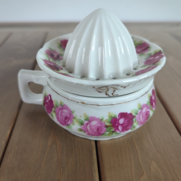 Vintage Porcelain Floral Print German Juicer - Picture 4 of 10